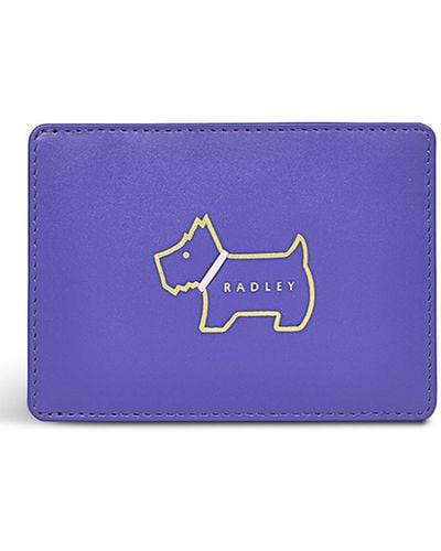 Radley Heritage Dog Outline Small Leather Travel Cardholder - Purple