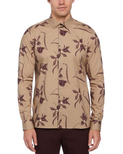 Perry Ellis Floral-print Shirt - Brown