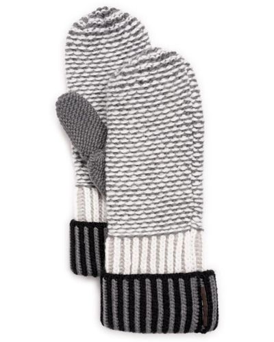 Muk Luks Textured Mitten Gloves - Gray