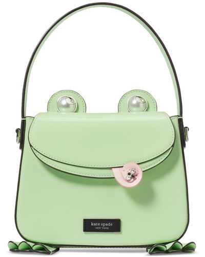 Kate Spade Lily Patent Leather 3d Frog Small Hobo - Green