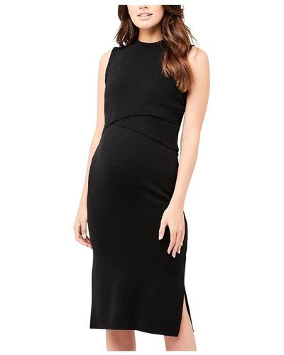 Ripe Maternity Maternity Layered Knit Nursing Dress - Black