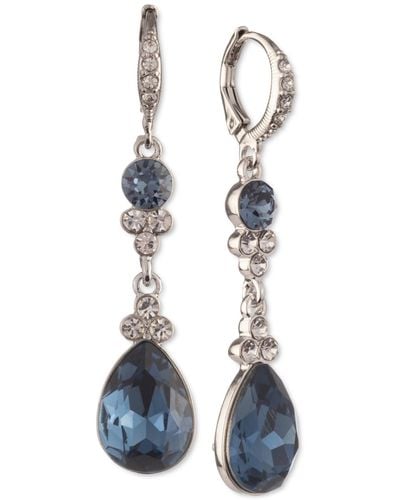 Givenchy Pear-shape Crystal Double Drop Earrings - Metallic