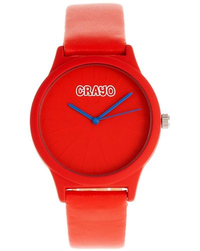 Crayo Splat Quartz Red Dial Watch