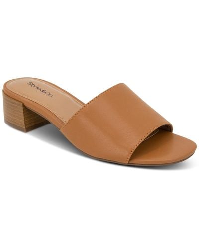 Style & Co. Camillaa Block-heel Slide Sandals - Brown