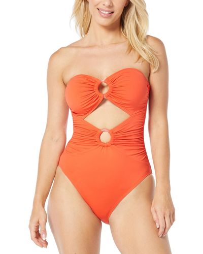 Carmen Marc Valvo Convertible Bandeau One-piece Swimsuit - Orange