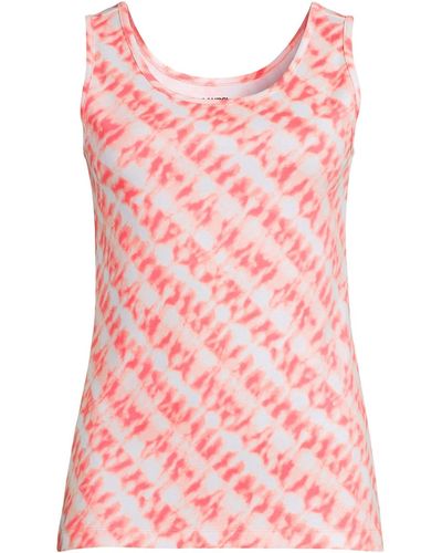 Lands' End Tall Cotton Tank Top - Red