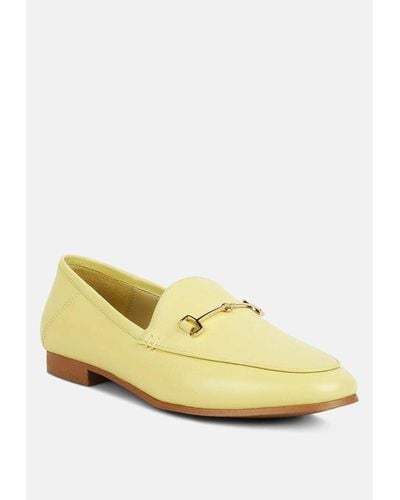 Rag & Co Dareth Horsebit Flat Heel Loafers - Yellow