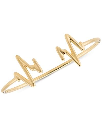 Sarah Chloe Heartbeat Bangle Cuff Bracelet - Metallic