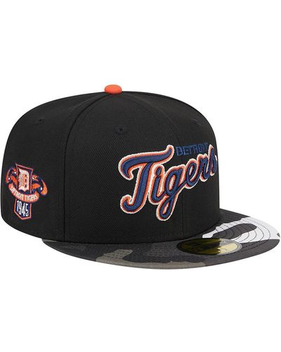 KTZ Detroit Tigers Metallic Camo 59fifty Fitted Hat - Black
