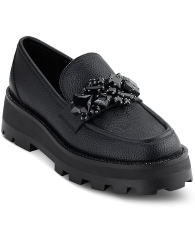 Karl Lagerfeld Karl Lagerfled Paris Marcia Slip-on Embellished Loafer Flats - Black
