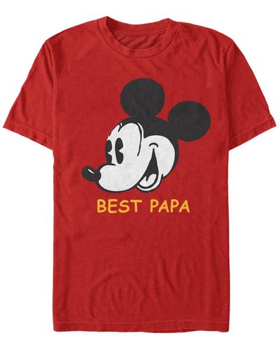 Fifth Sun Best Papa Short Sleeve T-shirt - Red