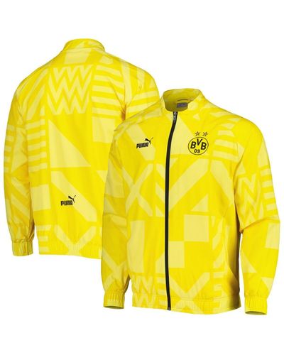 PUMA Borussia Dortmund Pre-match Raglan Full-zip Training Jacket - Yellow
