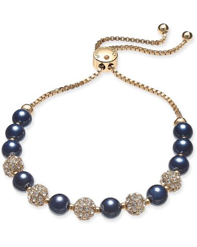 Charter Club Pave & Imitation Pearl Slider Bracelet - Blue