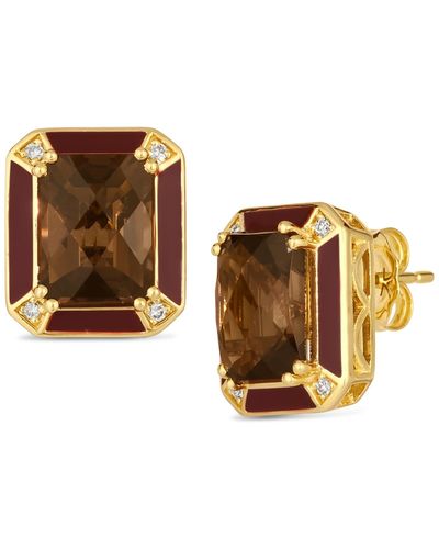 Le Vian ® Chocolate Quartz (4 Ct. T.w.) & Nude Diamonds (1/20 Ct. T.w.) Stud Earrings In 14k Gold - Brown