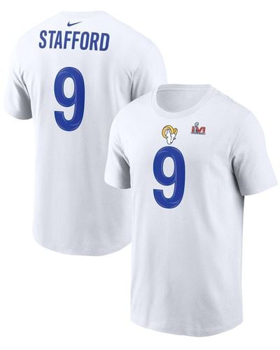 Nike Matthew Stafford Los Angeles Ramssuper Bowl Lvi Bound Name And Number T-shirt - White