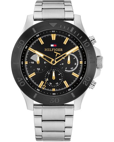 Tommy Hilfiger Multifucntion Silver Stainless Steel Watch 46mm - Gray