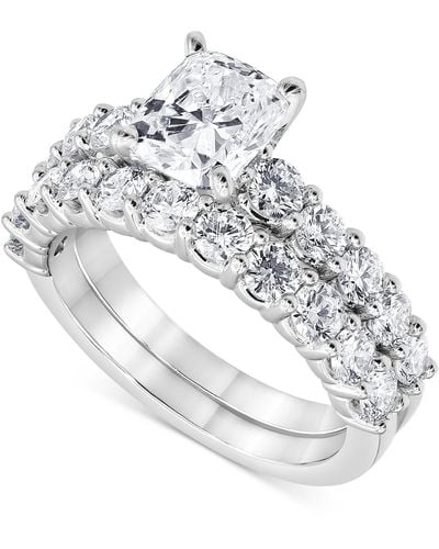 Badgley Mischka Certified Lab Grown Diamond Cushion Bridal Set (3-3/8 Ct. T.w. - Metallic