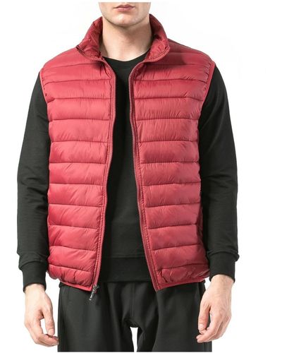 Alpine Swiss Down Alternative Vest Lightweight Packable Puffer Vest - Red