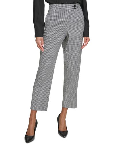Karl Lagerfeld Gingham Straight-leg Pants - Gray