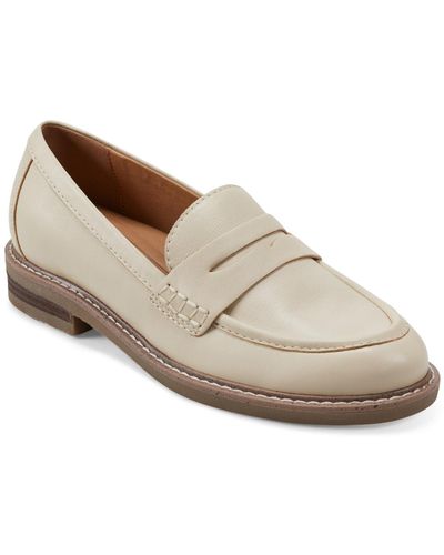 Earth Javas Round Toe Casual Slip-on Penny Loafers - White
