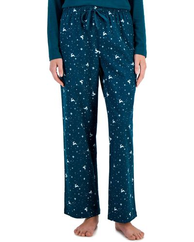 Charter Club Cotton Flannel Pajama Pants - Blue