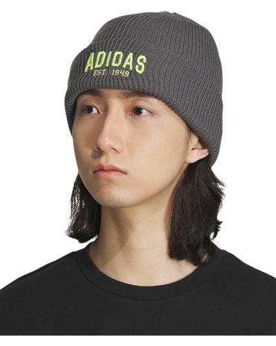 adidas Foundation Embroidered Logo Ribbed-knit Beanie - Black