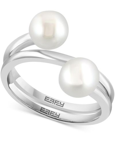 Effy Effy® Cultured Freshwater Pearl (7mm) Coil Ring In Sterling Silver - White