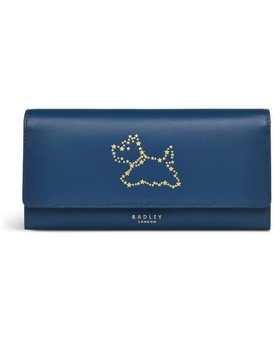 Radley Stardust Large Leather Flapover Wallet - Blue