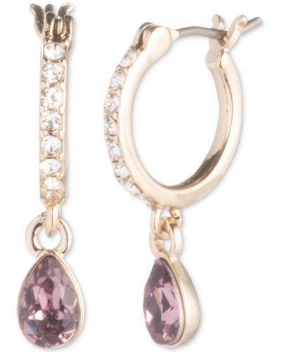 Givenchy Crystal huggie Hoop Small Drop Earrings - Pink