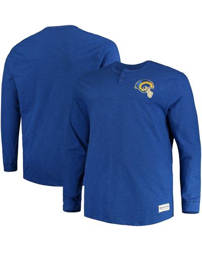 Mitchell & Ness Los Angeles Rams Big And Tall First Round Pick Long Sleeve Henley T-shirt - Blue