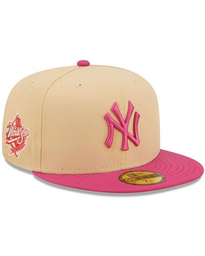 KTZ Pink Detroit Tigers 1984 Mlb World Series 59fifty Fitted Hat for Men