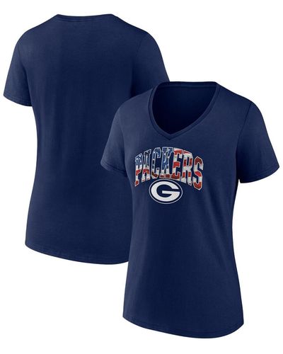 Fanatics Green Bay Packers Team Banner Wave V-neck T-shirt - Blue