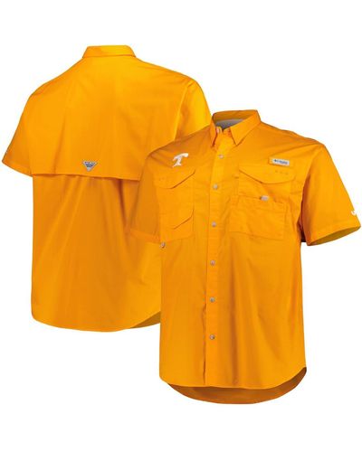 Columbia Tennessee Volunteers Big And Tall Bonehead Logo Button-up Shirt - Orange