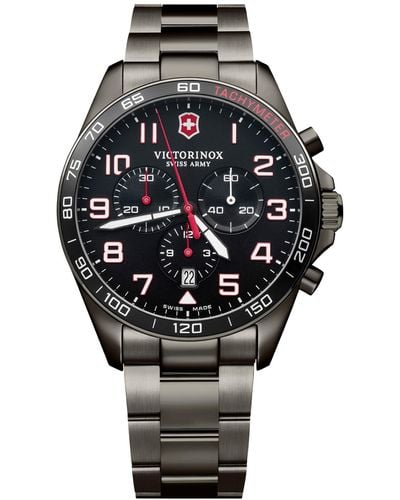 Victorinox Chronograph Fieldforce Sport Pvd Stainless Steel Bracelet Watch 42mm - Gray