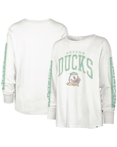 '47 Distressed Oregon Ducks Statement Soa 3-hit Long Sleeve T-shirt - White