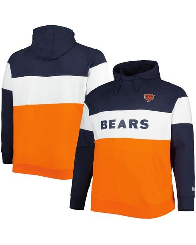 KTZ Chicago Bears Big And Tall Current Team Colorblock Fleece Raglan Pullover Hoodie - Orange