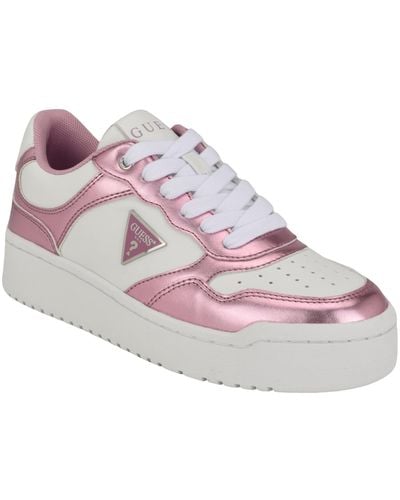 Guess Miram Casual Lace Up Sneakers - Pink