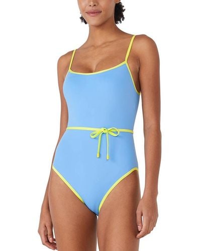 Kate Spade Belted One-piece Swimsuit - Blue