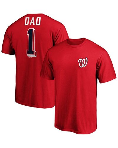 Fanatics Washington Nationals Number One Dad Team T-shirt - Red