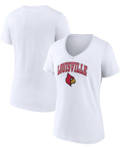 Fanatics Louisville Cardinals Evergreen Campus V-neck T-shirt - White