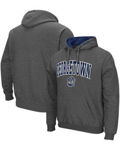 Colosseum Athletics Georgetown Hoyas Arch And Logo Pullover Hoodie - Gray