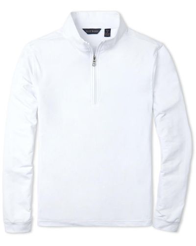 Scott Barber Tech Jersey Zip Mock Sweatshirt - White