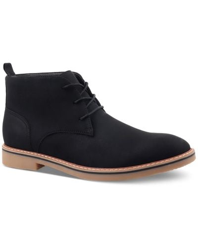 Club Room Nathan Faux-leather Lace-up Chukka Boots - Blue