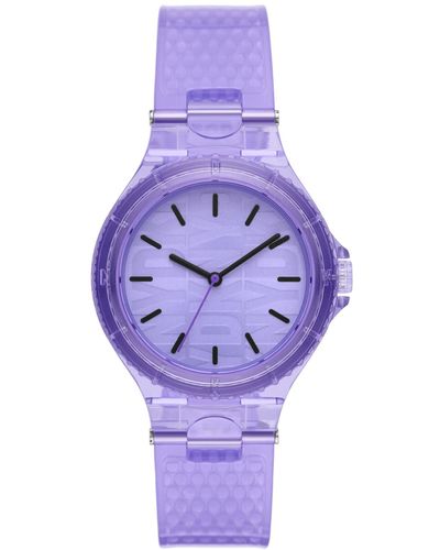 DKNY Chambers Three Hand Polyurethane Watch 36mm - Purple