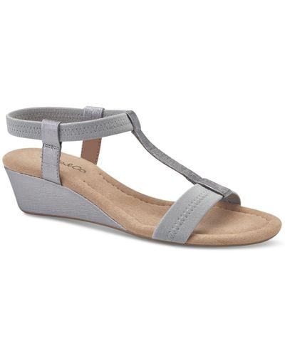 Style & Co. Step N Flex Voyage Wedge Sandals - Metallic