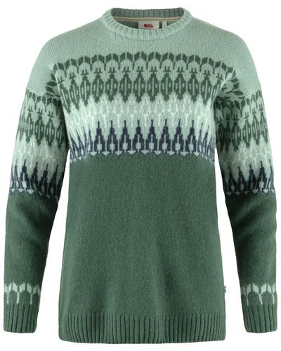 Fjallraven Ovik Path Wool Jacquard-knitted Sweater - Green