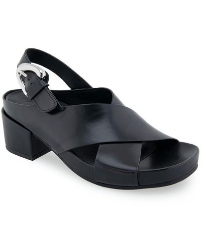 Aerosoles Chrystie Buckle Block Heel Sandals - Black
