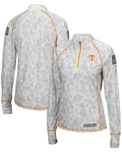 Colosseum Athletics Tennessee Volunteers Oht Military-inspired Appreciation Officer Arctic Camo 1/4-zip Jacket - Gray