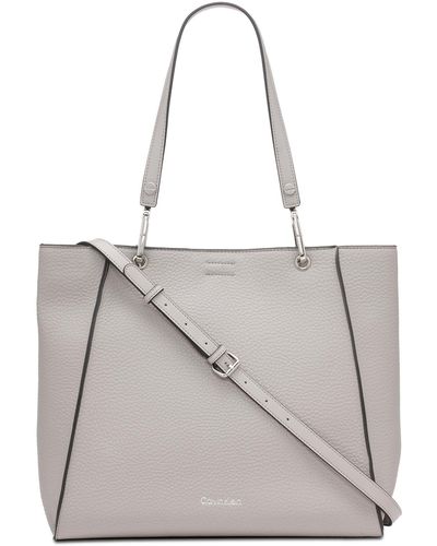 Calvin Klein Garnet Shoulder Convertible Tote Bag - Gray
