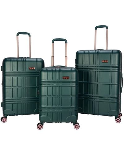 Jessica Simpson Jewel Plaid 3 Piece Hardside luggage Set - Green